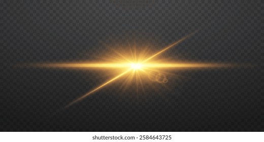 The magical effect of a flash and explosion of stars and sparks.