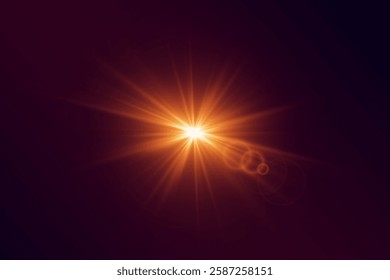 The magical effect of a flash and explosion of stars and sparks.