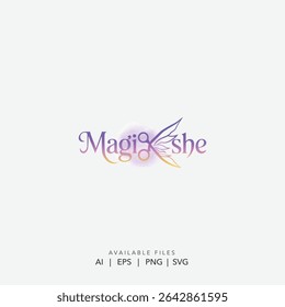 Magical and Elegant Logo Design with Sparkle and Ethereal Glow, Whimsical and Mystical Logo Icon