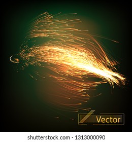 Magical explosion of bright lines from the center, bright postcard vector illustration. The concept of the beginning of life, the beginning of the project.