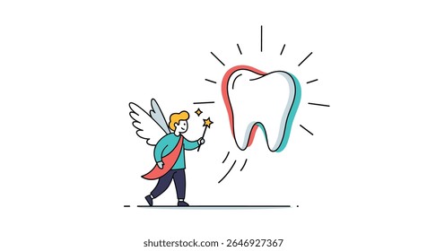 Magical Fairy Inspiring Bright Healthy Tooth Sparkle and Glow for Dental Care Awareness Campaign