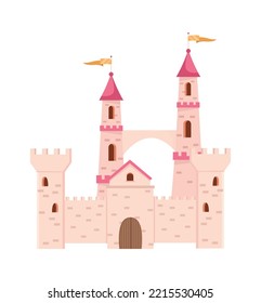 Magical fairytale castle. Vector illustration