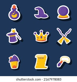 Magical Fantasy Stickers Set Design