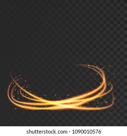 Magical Fashion Orbital Lights Swooshes Pattern Layout. Dynamic Transparent Neon Rays. Vector Illustration