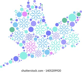 Magical floral circle animals in blue, green and purple colors is perfect for your party invites, crafts, nursery illustration, fashion, t-shirts, web, stationary, card making projects, design project