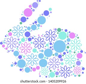 Magical floral circle animals in blue, green and purple colors is perfect for your party invites, crafts, nursery illustration, fashion, t-shirts, web, stationary, card making projects, design project