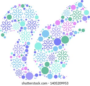 Magical floral circle animals in blue, green and purple colors is perfect for your party invites, crafts, nursery illustration, fashion, t-shirts, web, stationary, card making projects, design project