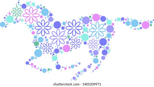 Magical floral circle animals in blue, green and purple colors is perfect for your party invites, crafts, nursery illustration, fashion, t-shirts, web, stationary, card making projects, design project