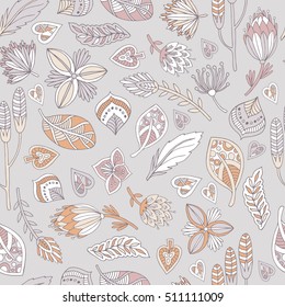 Magical floral seamless pattern.