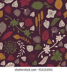 Magical floral seamless pattern.
