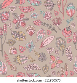 Magical floral seamless pattern.