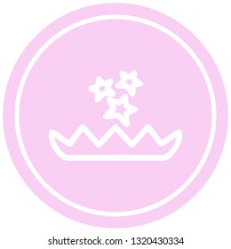 magical flower circular icon symbol