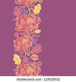 Magical flowers vertical seamless pattern background