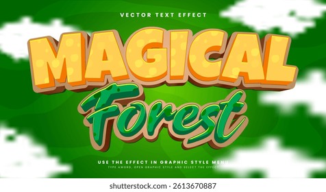 Magical Forest 3D editable Text Effect Template Suitable for tropical theme