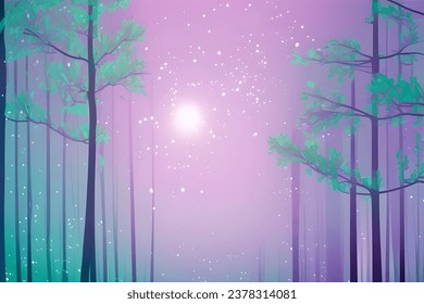 Magical Forest Cartoon Background. Kids Story Book illustration, Vector Style Illustration, 2d Digital Illustration