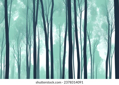 Magical Forest Cartoon Background. Kids Story Book illustration, Vector Style Illustration, 2d Digital Illustration