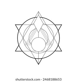 Magical geometric blank print. Vector drawing