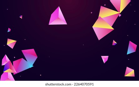 Vector Geométrico Magico Fondo Violeta Oscuro. Decoración Holográfica Mínimalista De Las Acciones. Pancarta en la Pirámide de Negocios brillante. Tarjeta de tecnología de vidrio digital.