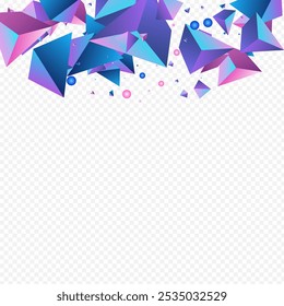 Fondo transparente de Vector de vidrio mágico. Volante de poliedro de negocios degradado. Catálogo de cristal gráfico cósmico. Revista creativa de Elementos del arco iris.