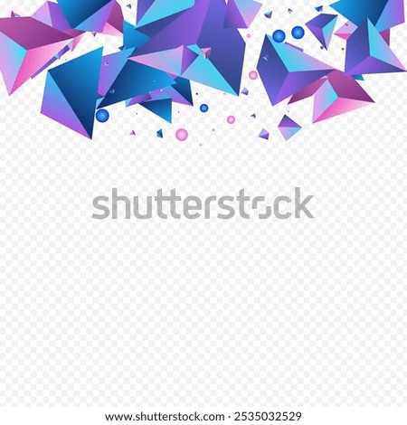 Magical Glass Vector Transparent Background. Gradient Business Polyhedron Flyer. Cosmic Graphic Crystal Catalog. Rainbow Elements Creative Magazine.