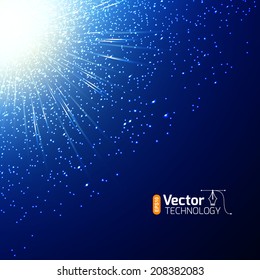 Magical glow on a dark blue background