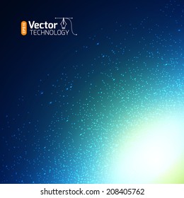Magical glow on a dark blue background