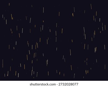 Magisch glühende Regentropfen, die auf tiefem, nächtelblauem Hintergrund fallen und eine mystische und bezaubernde Atmosphäre mit subtilen goldenen Highlights hervorrufen