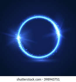 Magical Glowing Ring Background. Vector Eps10.