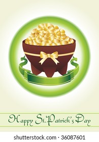 magical gold coins with ribbon pattern card
