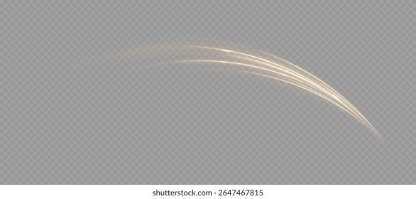 Trilha de cometa dourado mágico com partículas cintilantes e brilho shimmer em fundo transparente. Perfeito para efeitos de fantasia, elementos decorativos da web, design de movimento festivo ou acentos mágicos de luxo