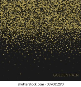 Magical golden rain abstract background with place for your text