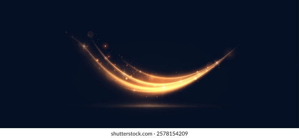 Magical golden shimmer effect for web design and fabulous user interface. Bright Twirl. Vector