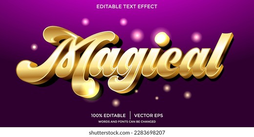 magical golden text effect editable 