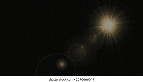 Magical golden wind festive isolated on transparent background. comet with sparkling stars . Powder dust light . Magical shining gold dust. Small shiny dust particles bokeh dust particles. PNG