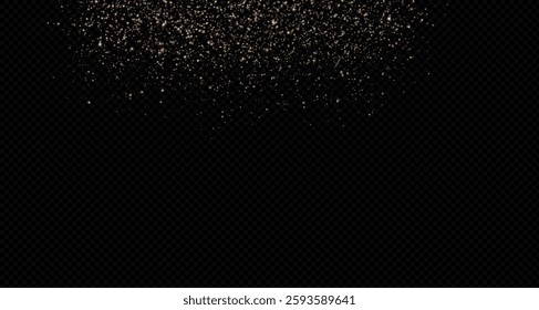 Magical golden wind  festive isolated on transparent background. Golden comet  with glittering stars and dust. Powder dust light . Magical shiny gold dust. Fine shiny dust bokeh particles. PNG