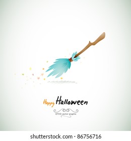 Magical Halloween Broom | EPS10 graphic | Separate Layers Named Accordingly