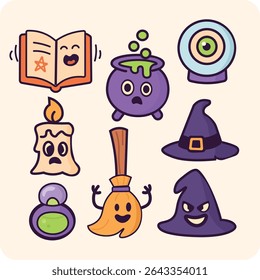 Magical Halloween Items with Character Faces
