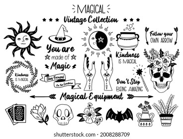 Magical halloween quote illustration Vector for banner, poster, flyer