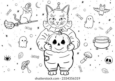 Magical Halloween Set. Vector Illustration