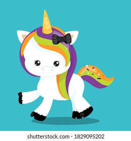 magical halloween unicorn design vector illustration