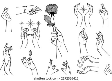 Magical hand . Vector illustration. Isolated on white background