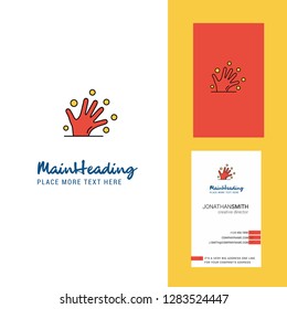 Magical hands Creative Logo and business card. vertical Design Vector