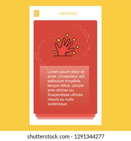 Magical hands mobile vertical banner design design. Vector