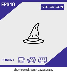 Magical hat icon vector
