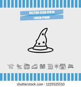 Magical hat icon vector