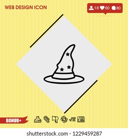 Magical hat icon vector