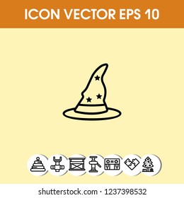 Magical hat icon vector