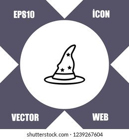 Magical hat icon vector