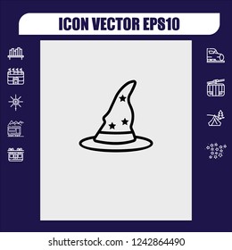 Magical hat icon vector