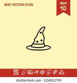 Magical hat icon vector